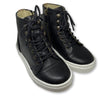 Young Soles Black Leather High Top Sneaker-Tassel Children Shoes