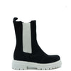 Blublonc Black and White Chelsea Boot-Tassel Children Shoes