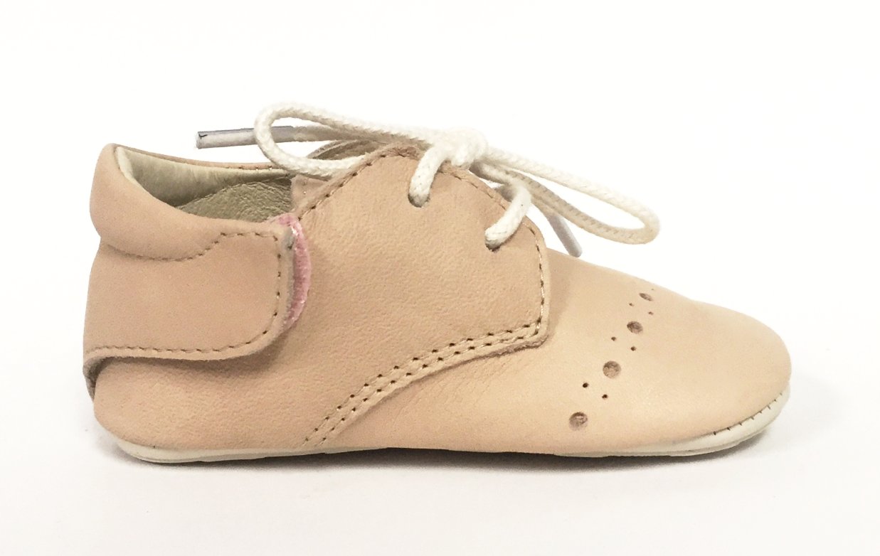 Young Soles Nude Pink Leather Baby Shoe-Tassel Children Shoes