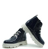 Blublonc Azul Patent Chunky Boot-Tassel Children Shoes