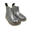 Young Soles Silver Leather Boot-Tassel Children Shoes