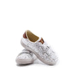 Pepe White Printed Leather Velcro Sneaker-Tassel Children Shoes