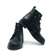 Manuela Black Leather Perforated Boot-Tassel Children Shoes