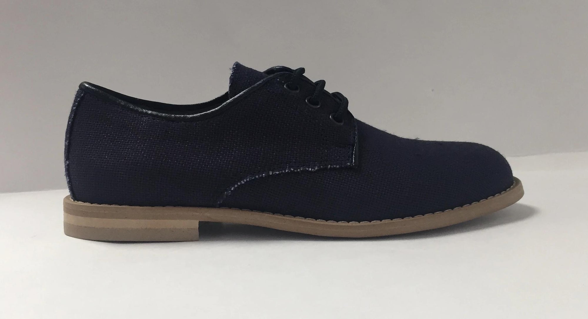 Blublonc Blue Linen Dress Shoe-Tassel Children Shoes