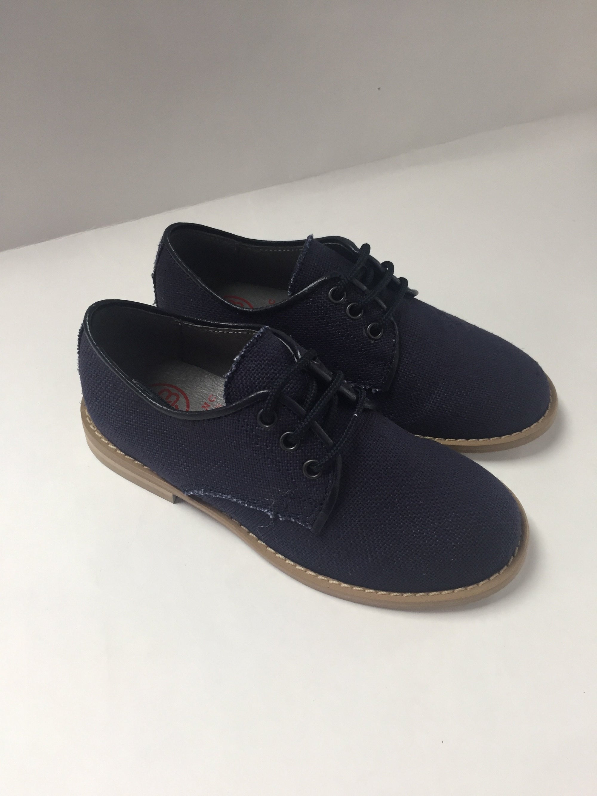 Blublonc Blue Linen Dress Shoe-Tassel Children Shoes