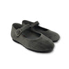 Blublonc Gray Textured Velvet Mary Jane-Tassel Children Shoes