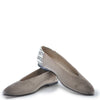 Hoo Taupe Velvet and Tweed V Flat-Tassel Children Shoes