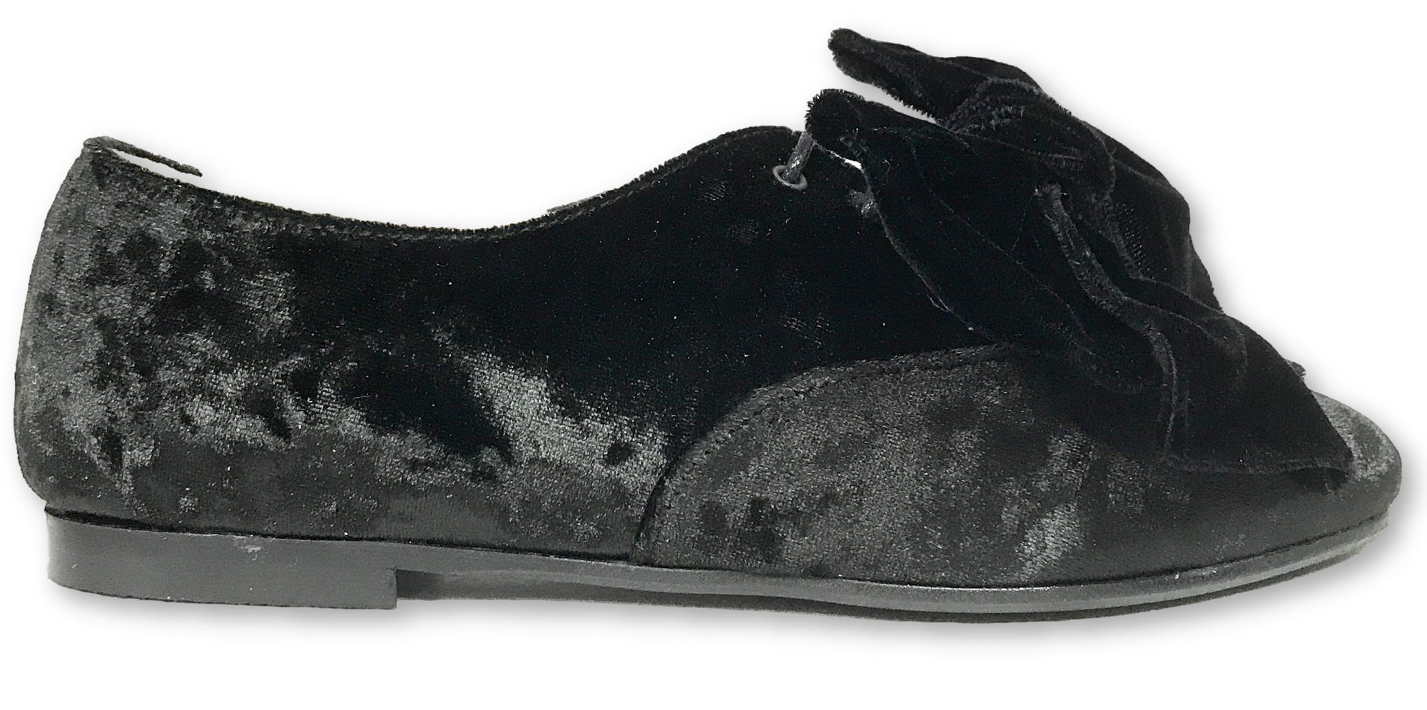 Beberlis Black Velvet Oxford-Tassel Children Shoes