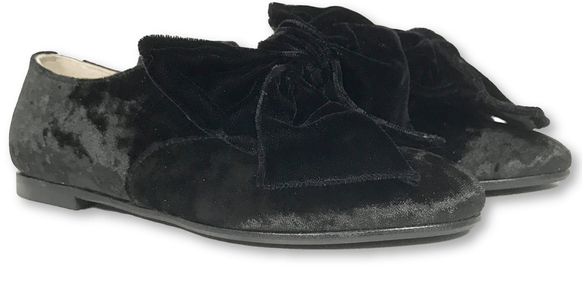Beberlis Black Velvet Oxford-Tassel Children Shoes