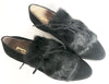 Marian Black Suede Fur Oxford-Tassel Children Shoes