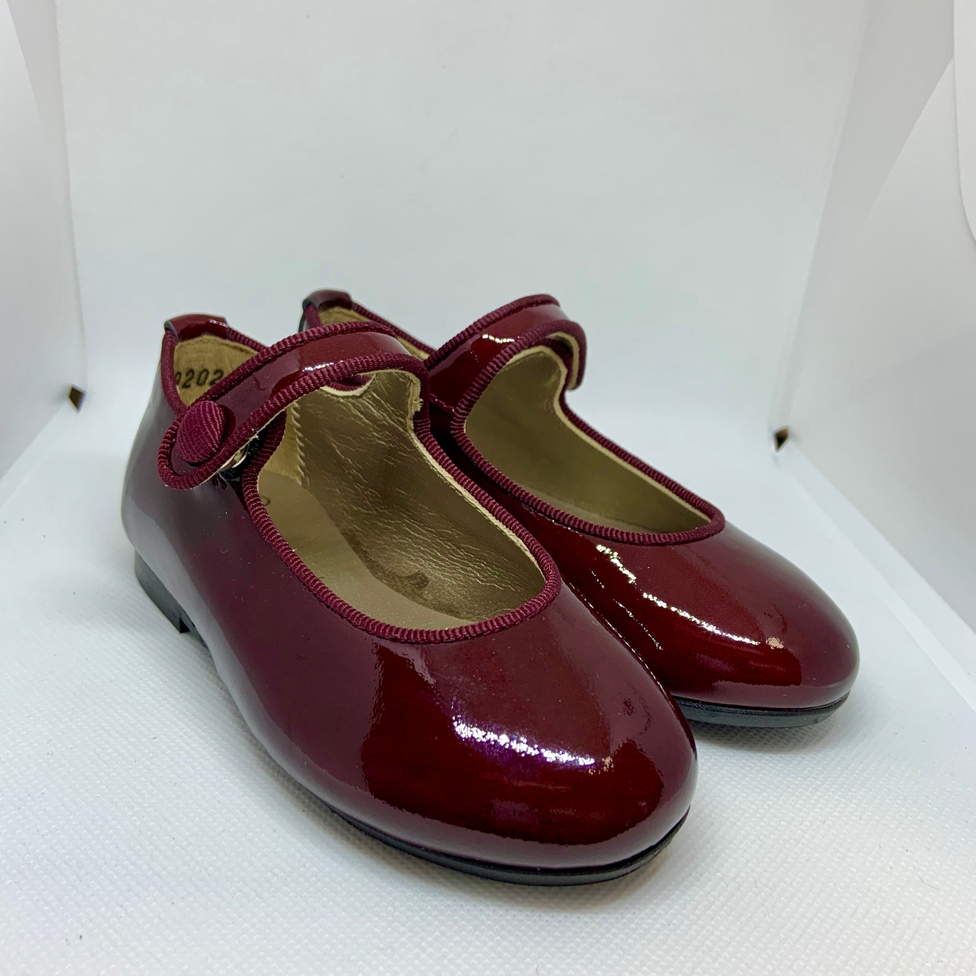 Papanatas Burgundy Patent Mary Jane-Tassel Children Shoes