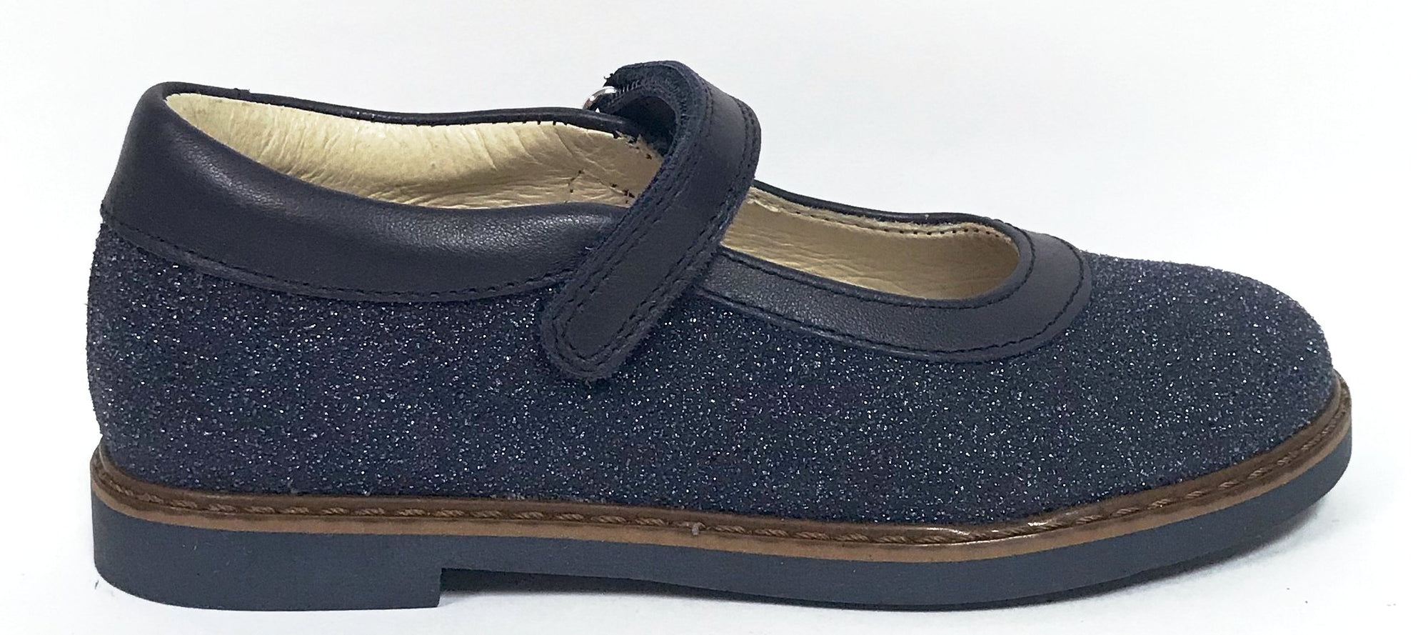 Zapeti Navy Glitter Mary Jane-Tassel Children Shoes