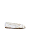 Papanatas White Floral Weave Ballet Flat-Tassel Children Shoes