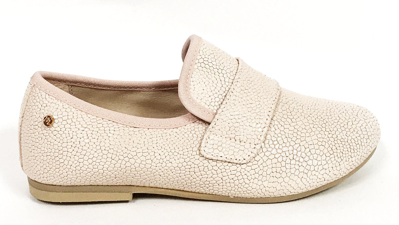 Manuela Pink Pebbled Smoking Slipper-Tassel Children Shoes