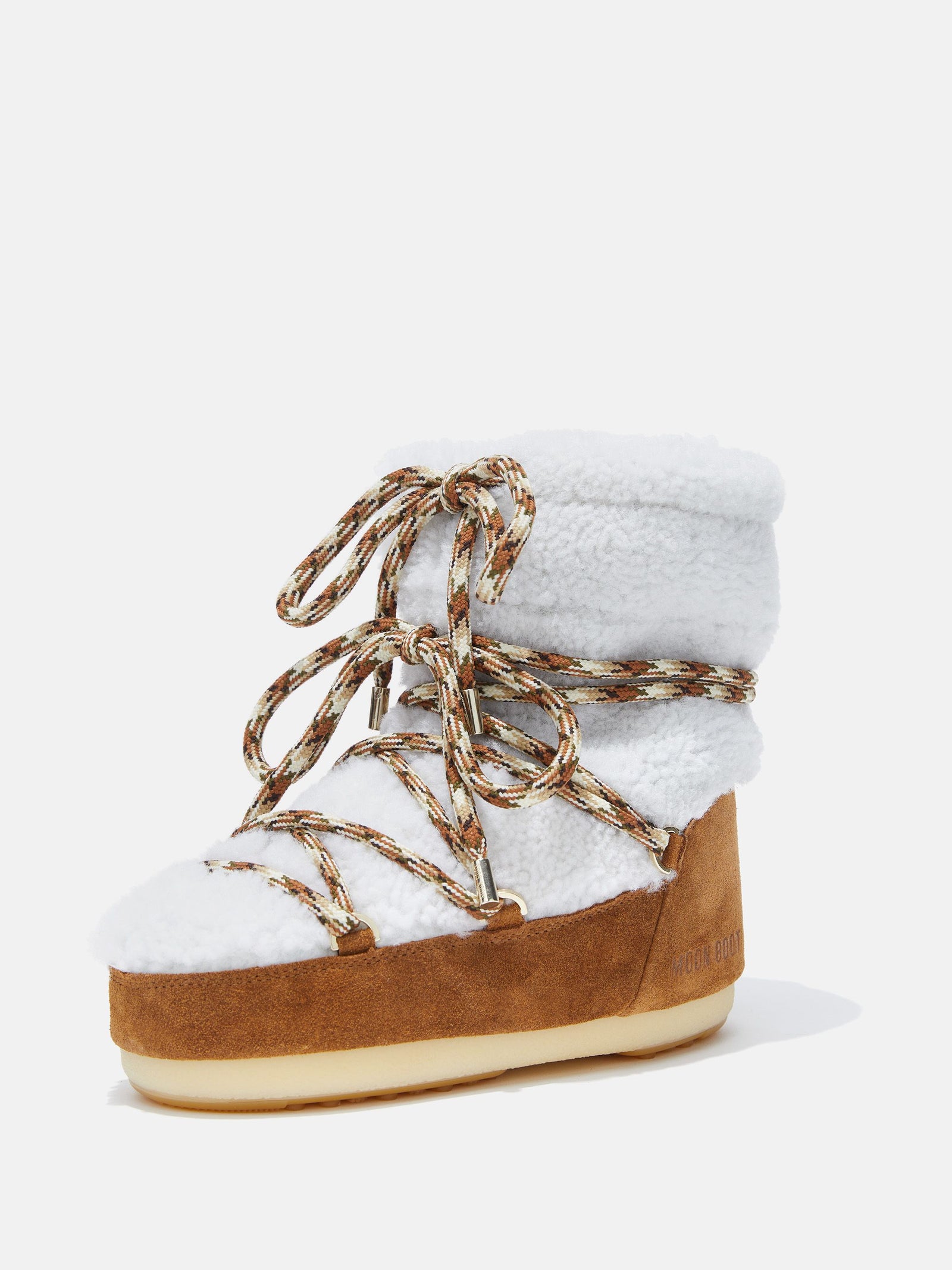 Moon Boot Beige Shearling-Tassel Children Shoes