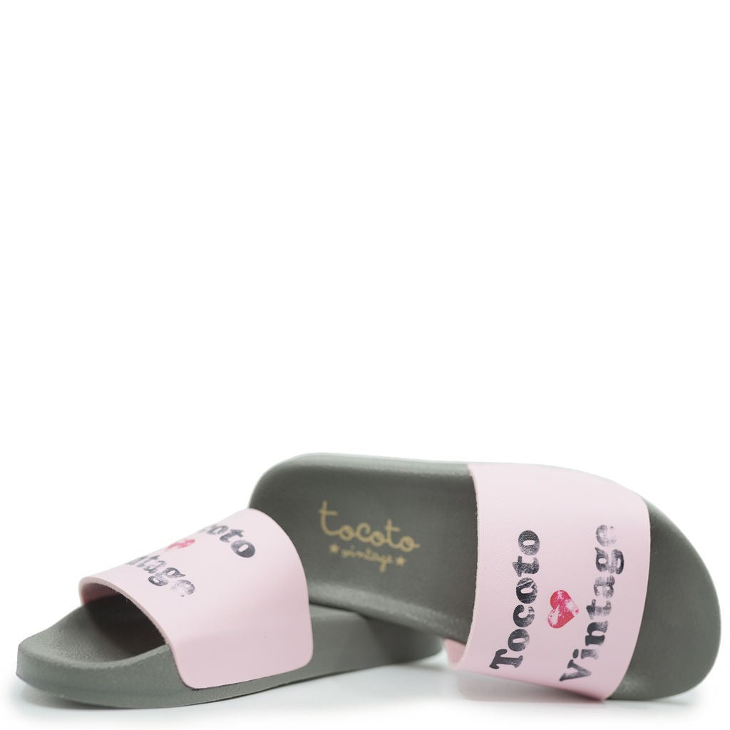 Tocoto Pink Love Slide-Tassel Children Shoes