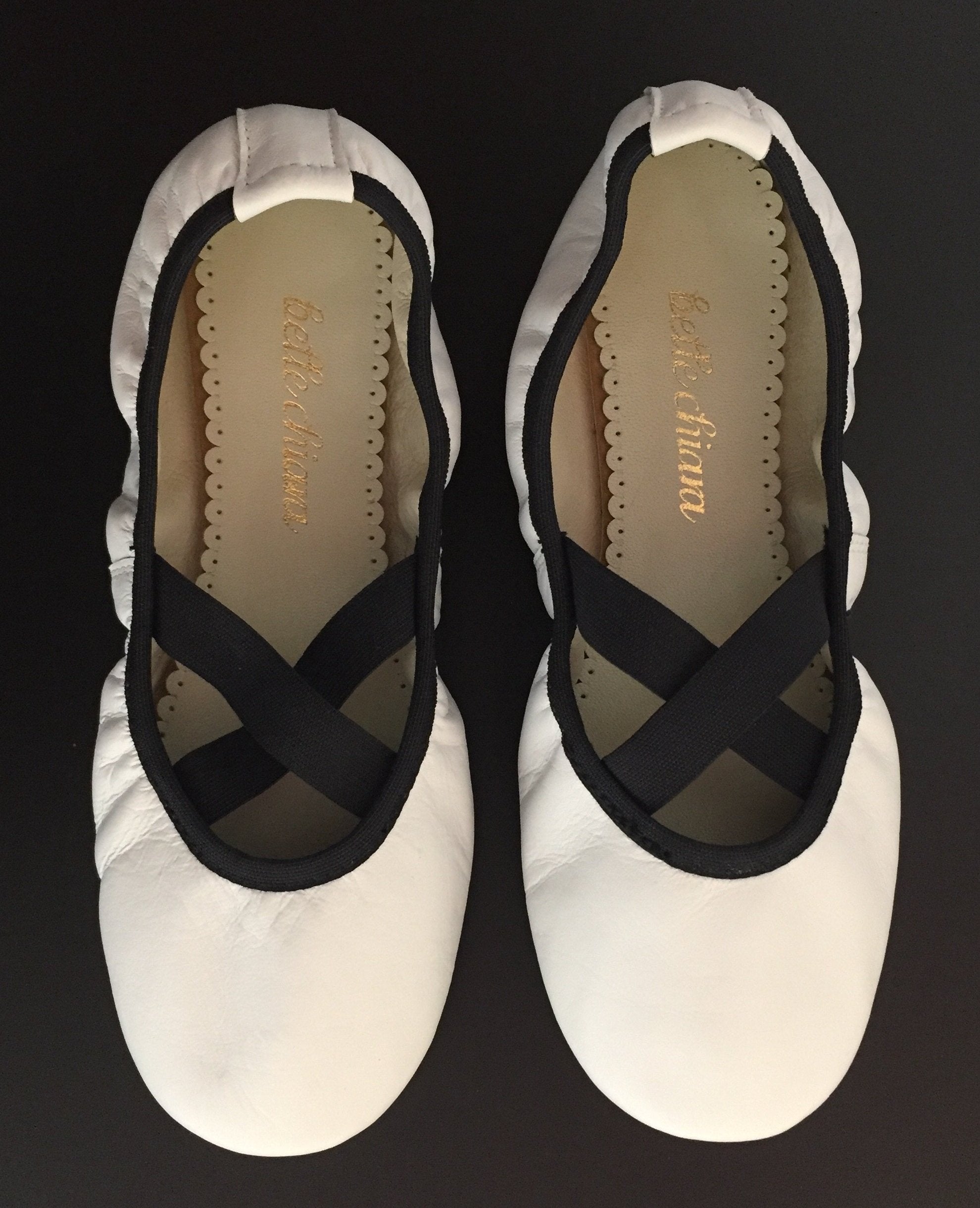 Belle Chiara White and Black Ballerina-Tassel Children Shoes