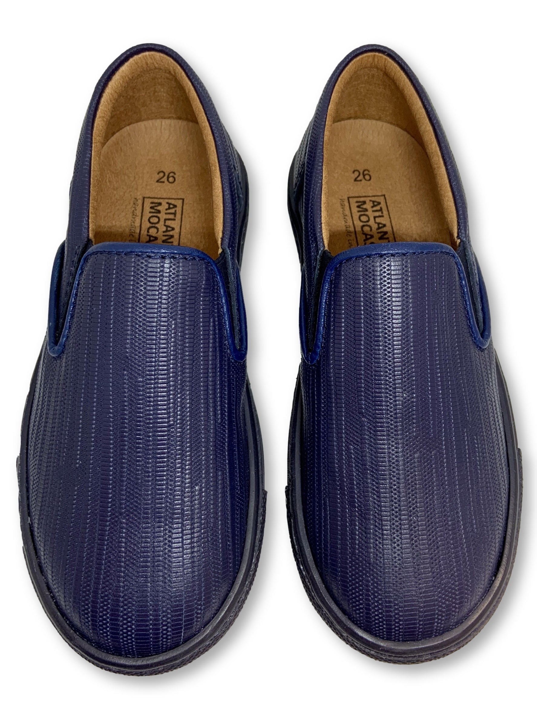 Atlanta Mocassin Navy Lined Slip-on Sneaker-Tassel Children Shoes