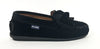 Atlanta Mocassin Black Velvet Bow Loafer-Tassel Children Shoes