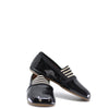 Pepe Black Patent Striped Elastic Slipper Loafer-Tassel Children Shoes