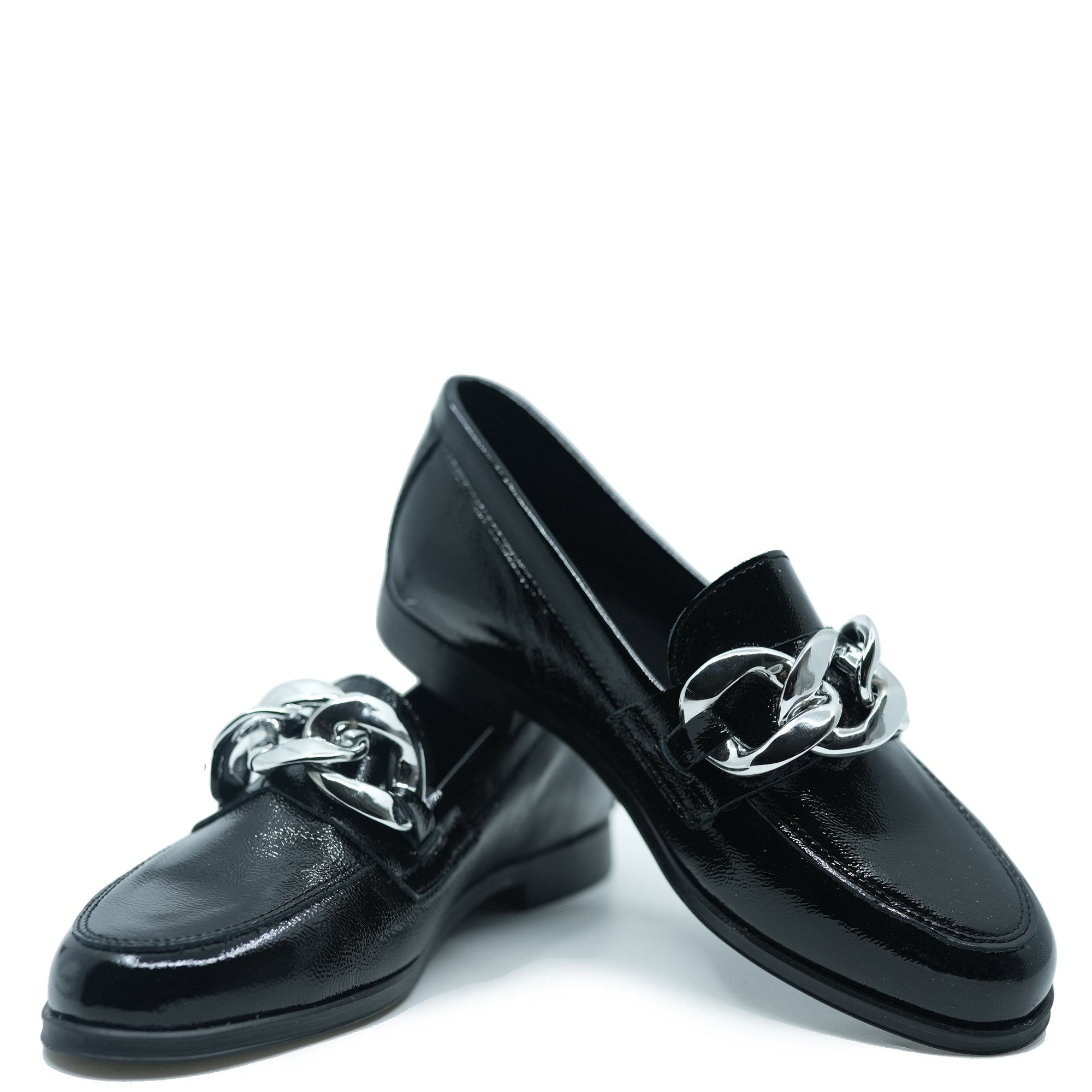 Blublonc Black Patent Buckle Loafer-Tassel Children Shoes