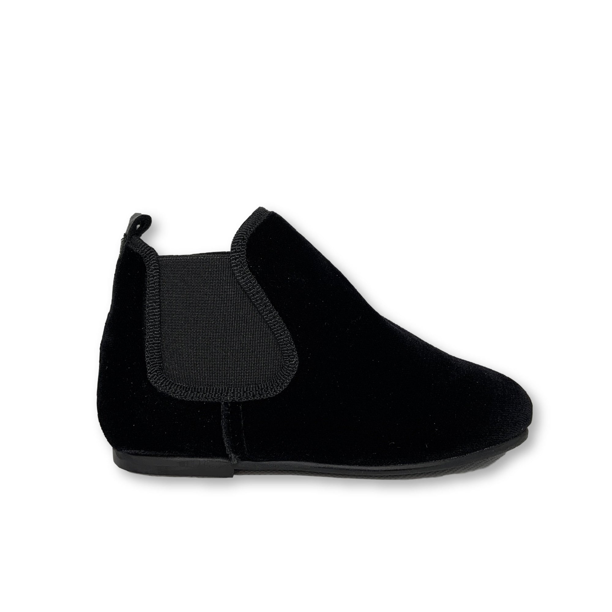 Blublonc Black Velvet Bootie-Tassel Children Shoes