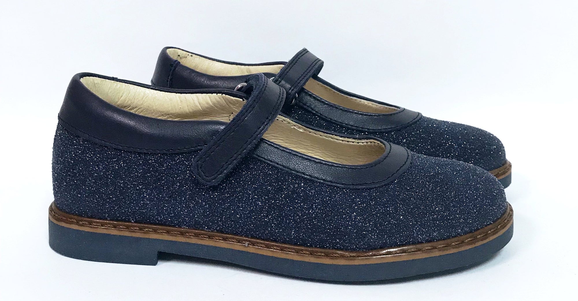 Zapeti Navy Glitter Mary Jane-Tassel Children Shoes