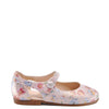 Beberlis Pink Floral Slit Back Mary Jane-Tassel Children Shoes
