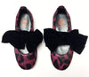 Blublonc Fuchsia Leopard Bow Ballet-Tassel Children Shoes