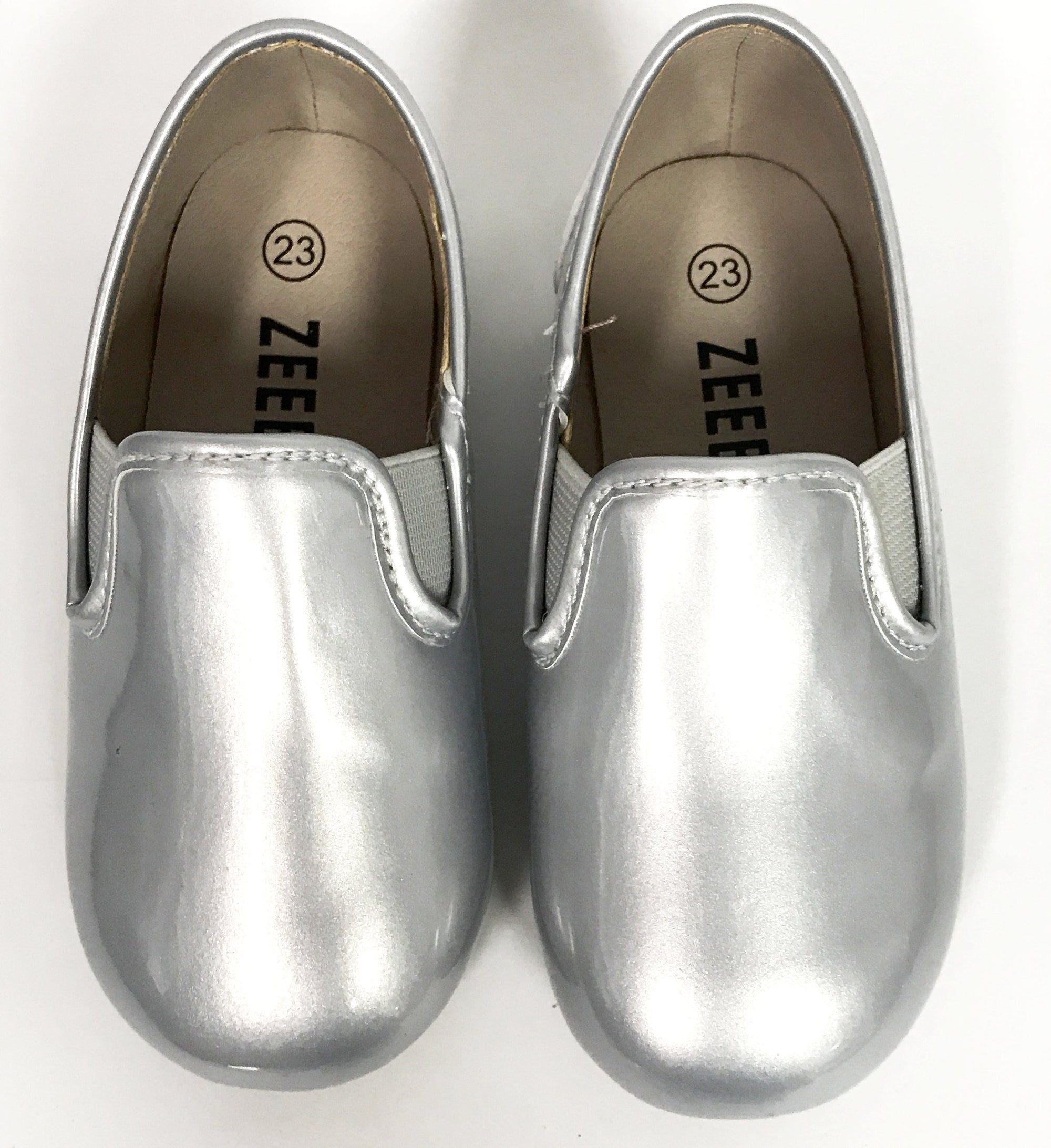 Zeebra Steel Grey Metallic Loafer- Hard Sole-Tassel Children Shoes