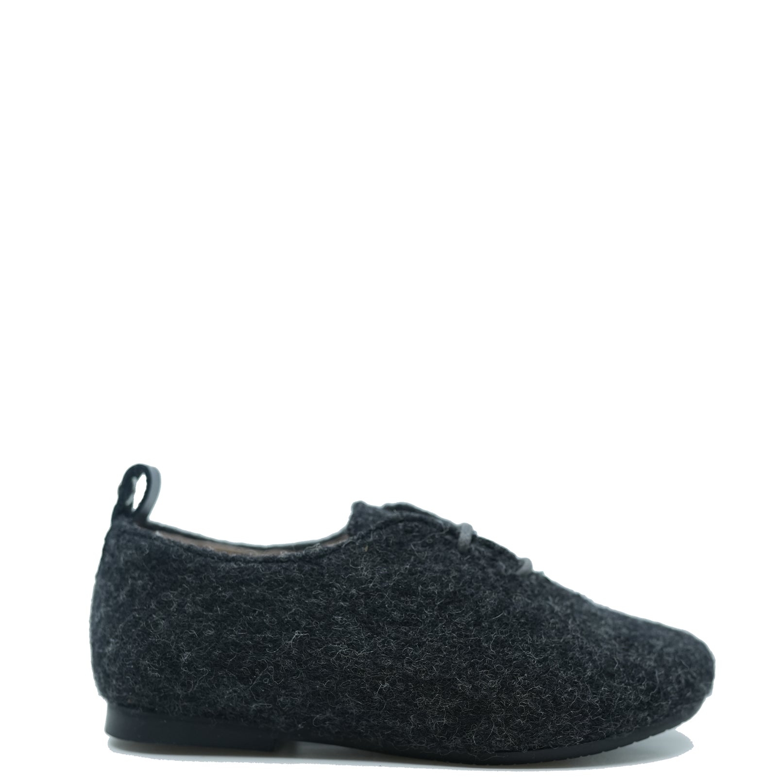 Manuela Gray Flannel Derby-Tassel Children Shoes