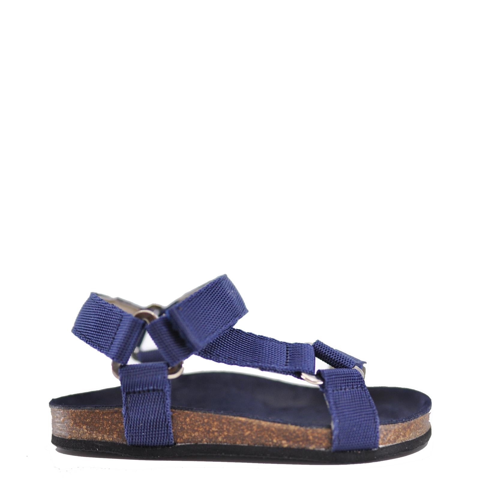 BONTON Navy Triangle Velcro Sandal-Tassel Children Shoes