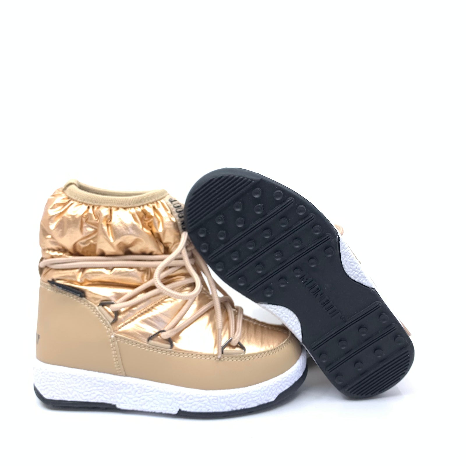 Moon Boot Rose Gold Nylon-Tassel Children Shoes