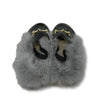 Hoo Grey Velvet Fur Mule-Tassel Children Shoes