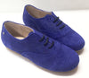 Manuela Royal Blue Lined Derby-Tassel Children Shoes