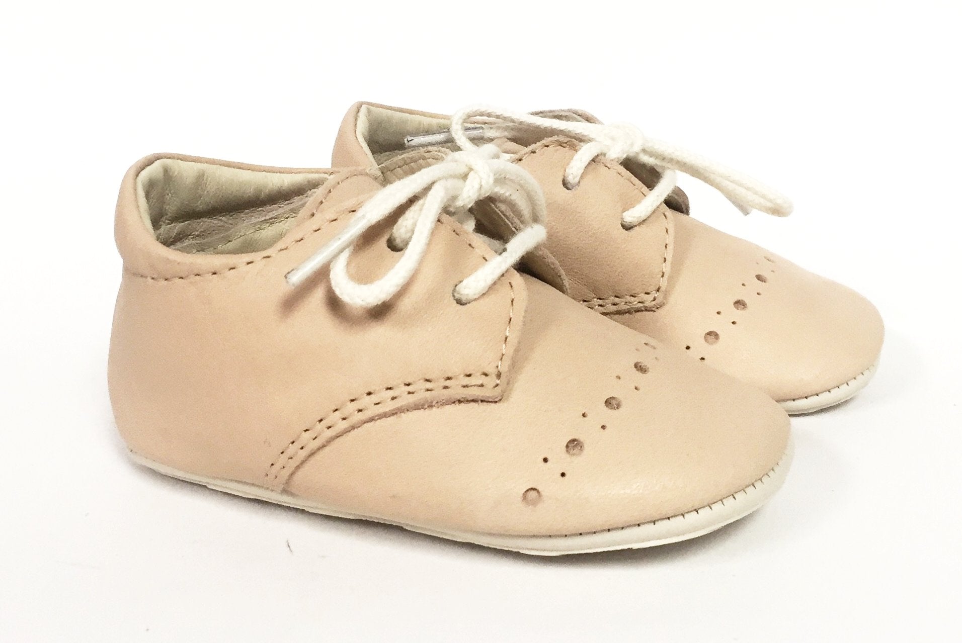 Young Soles Nude Pink Leather Baby Shoe-Tassel Children Shoes