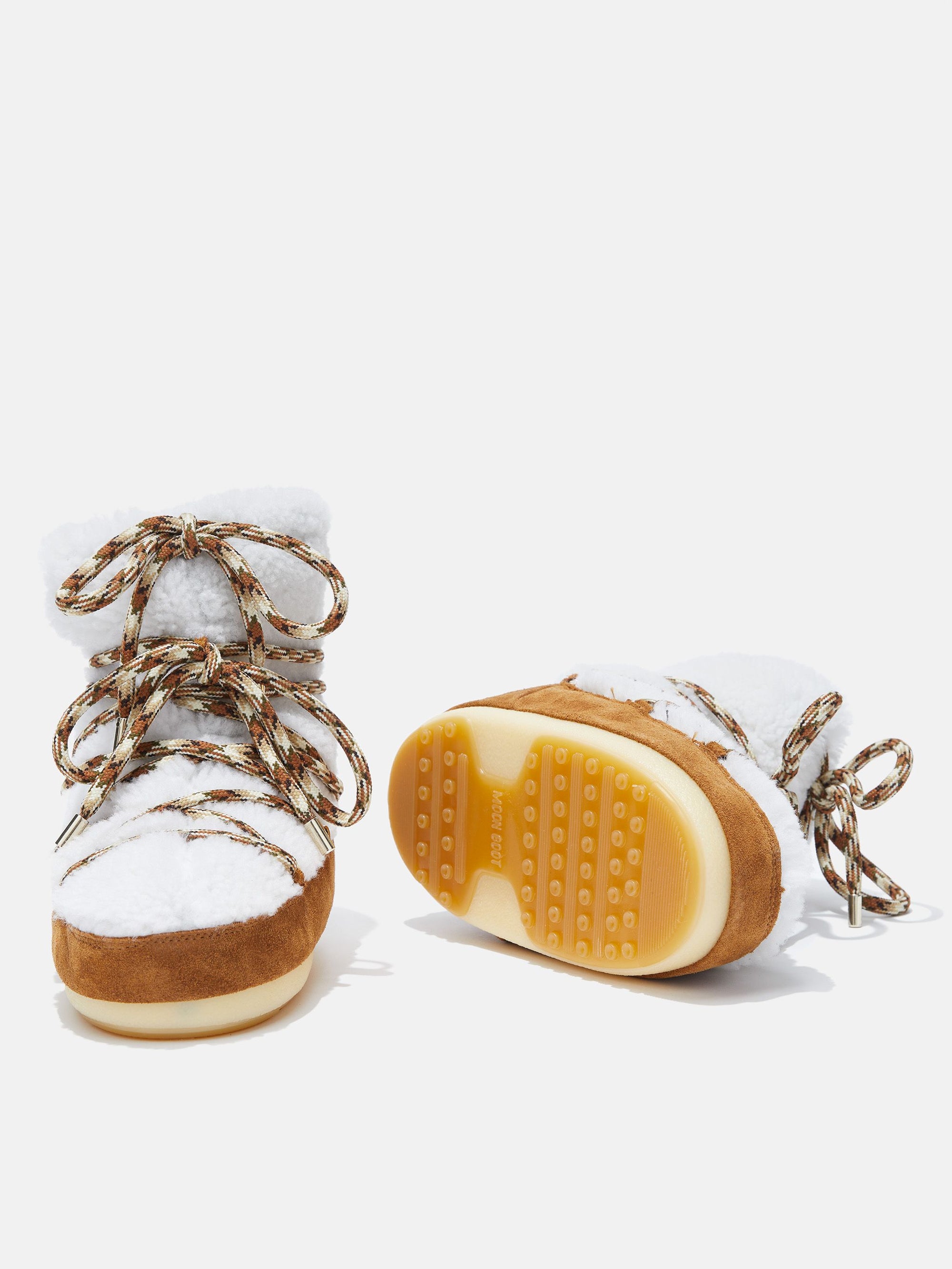 Moon Boot Beige Shearling-Tassel Children Shoes