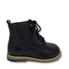 Young Soles Black Buster Leather Boot-Tassel Children Shoes