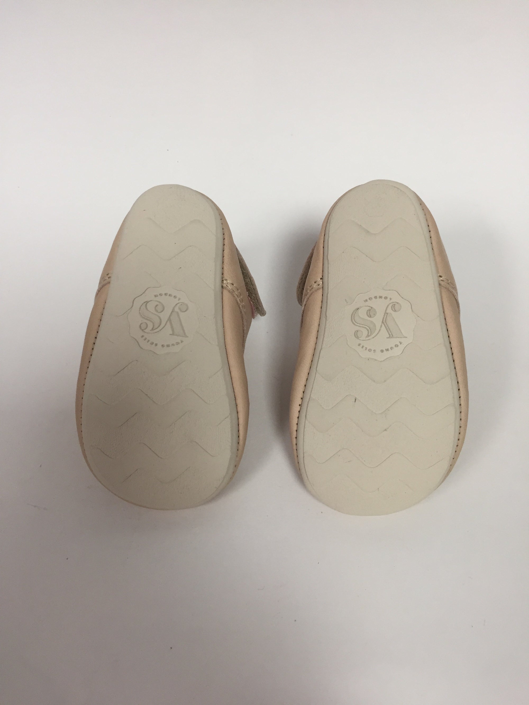 Young Soles Nude Pink Leather Baby Shoe-Tassel Children Shoes