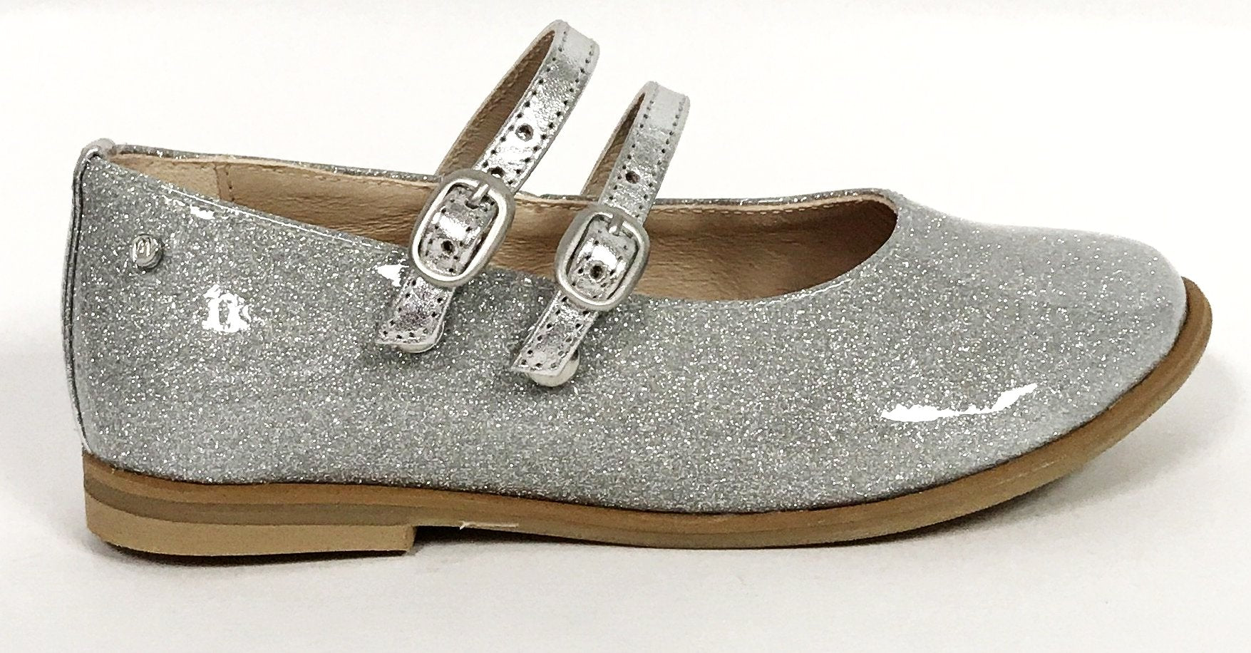 Manuela Silver Double Strap Mary Jane-Tassel Children Shoes