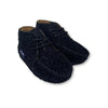 Atlanta Mocassin Black Textured Bootie-Tassel Children Shoes