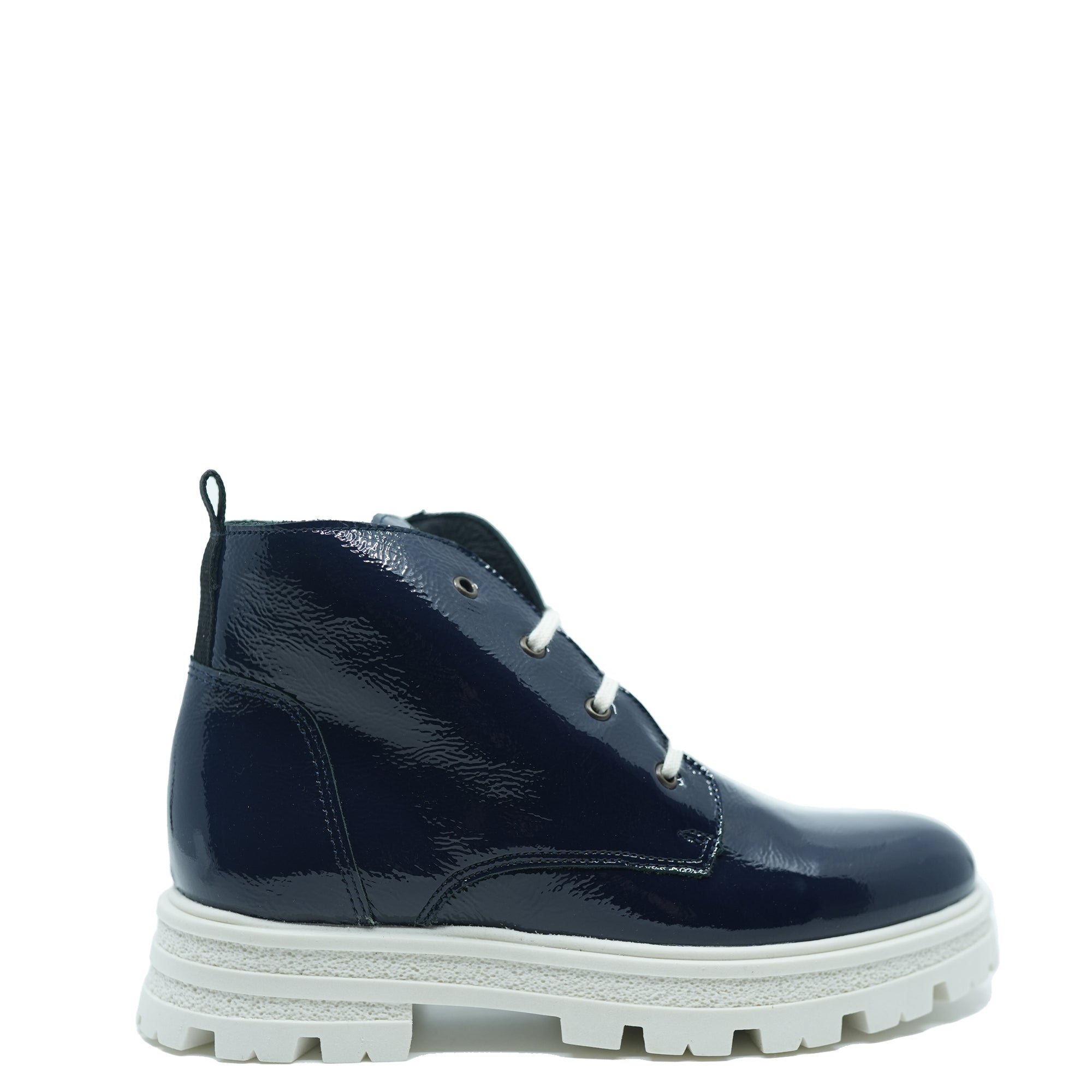 Blublonc Azul Patent Chunky Boot-Tassel Children Shoes