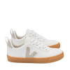 Veja White Lace-up Sneaker with Natural Sole-Tassel Children Shoes