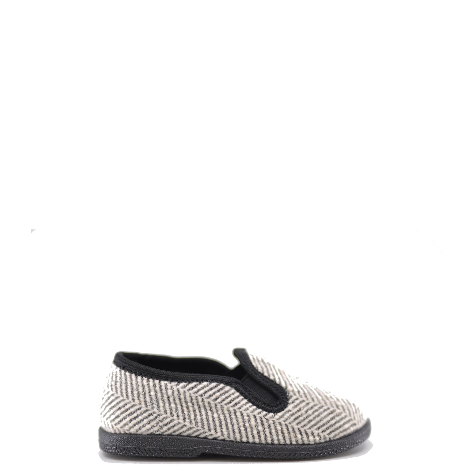 Pepe Black and White Herringbone Slip On Shoe-Tassel Children Shoes