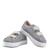 Manuela Gray and Taupe Velcro Sneaker-Tassel Children Shoes