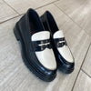 Blublonc Black and White Chunky Loafer-Tassel Children Shoes