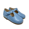 Papanatas Baby Blue Patent T-Strap Shoe-Tassel Children Shoes