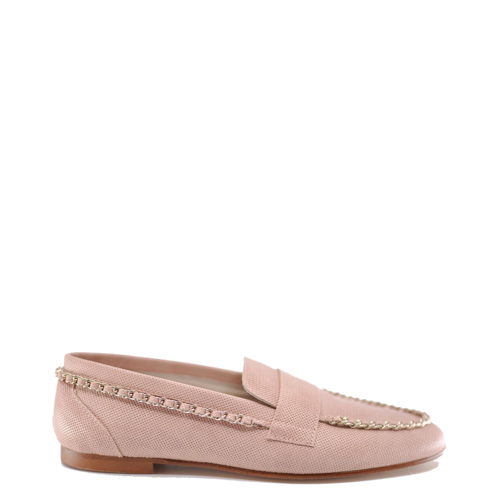 Hoo Pink Textured Chain Loafer-Tassel Children Shoes