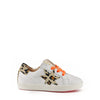 Acebos White and Orange Leopard Lace Sneaker-Tassel Children Shoes
