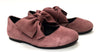 Blublonc Mauve Suede Bow Ballet-Tassel Children Shoes